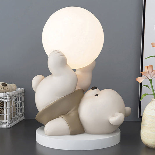 Lampe de Table Teddybär avec Lune – Éclairage Apaisant pour Enfants et Décoration