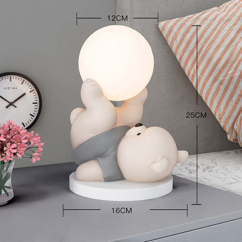 Lampe de Table Teddybär avec Lune – Éclairage Apaisant pour Enfants et Décoration