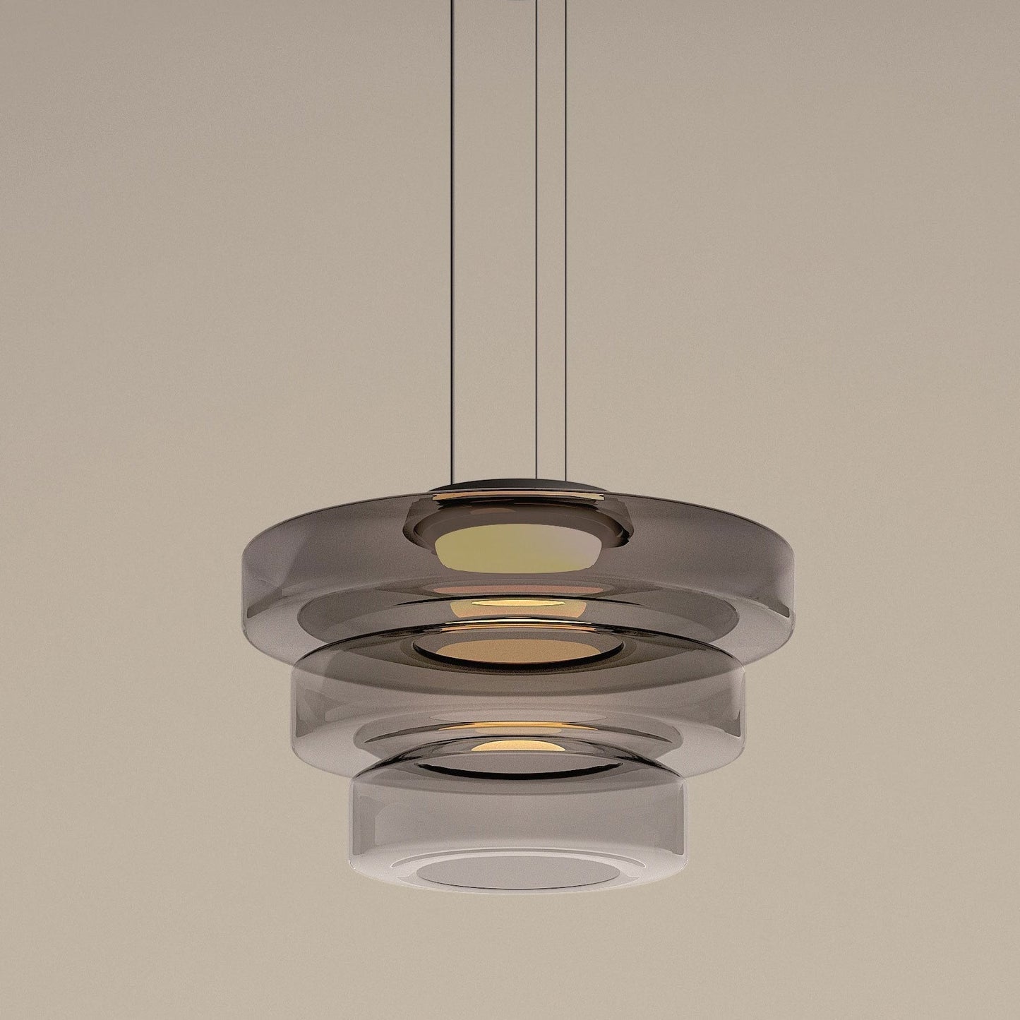 Suspension Lune en Verre - Éclairage Élégant et Modulaire pour Votre Intérieur