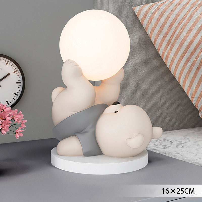 Lampe de Table Teddybär avec Lune – Éclairage Apaisant pour Enfants et Décoration