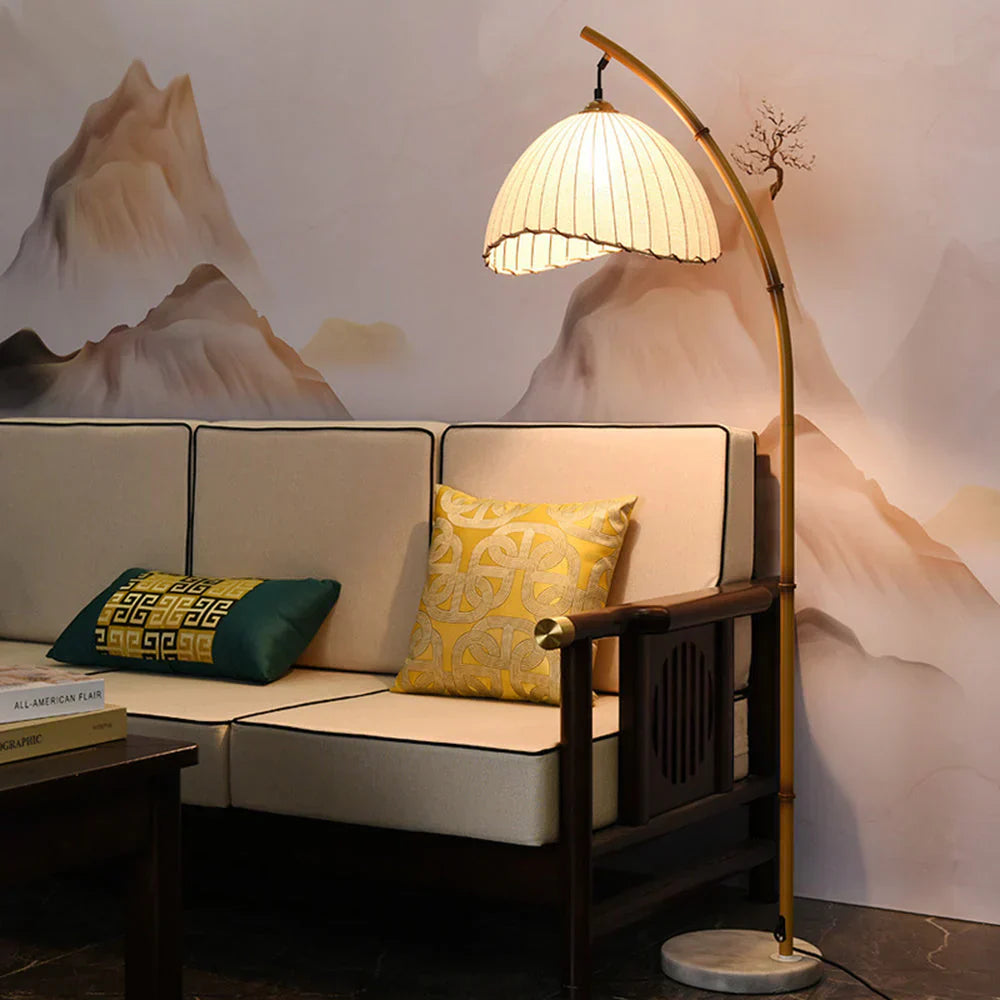 Lampe Sur Pied Japonaise en Bambou - Design Zen Minimaliste avec Douille E27