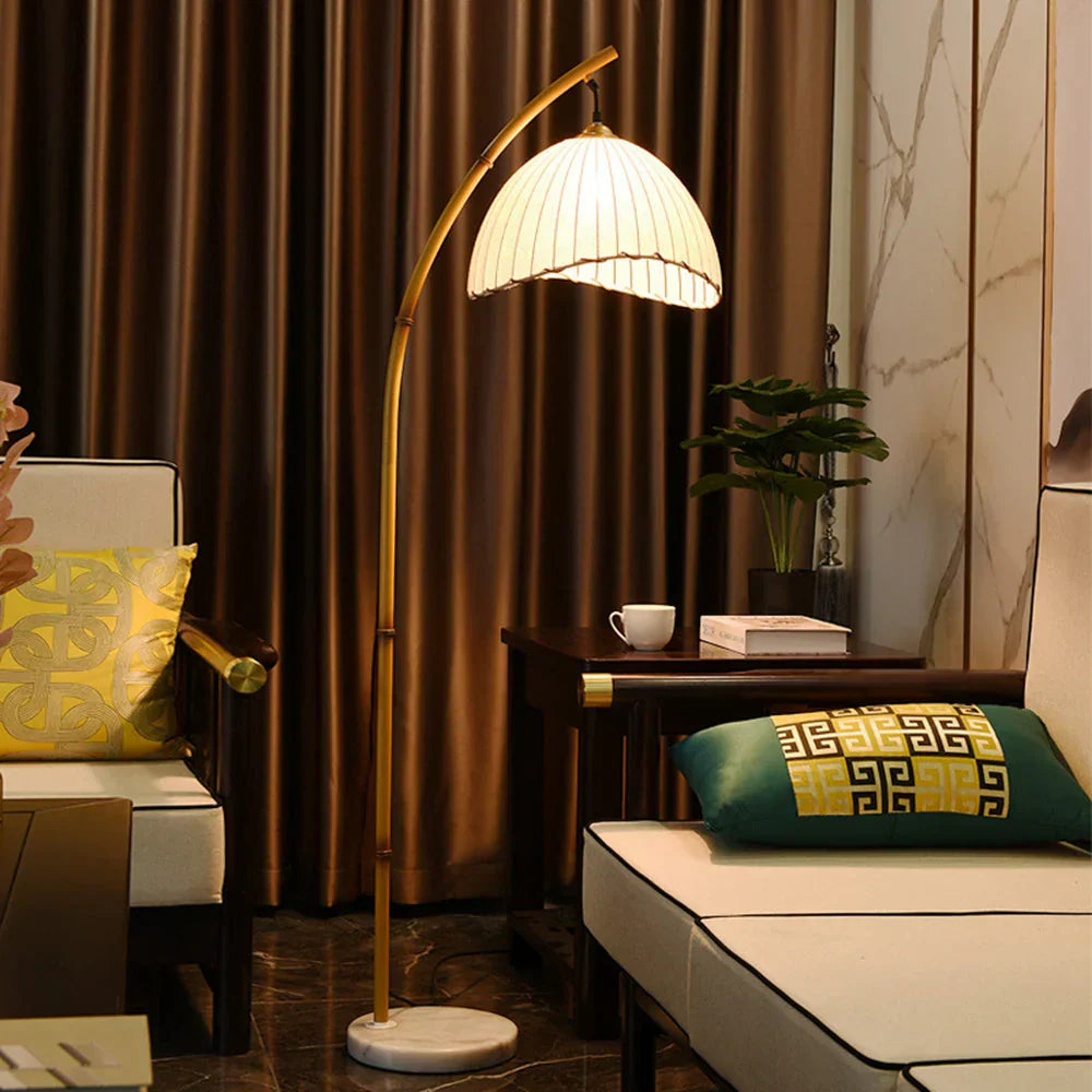Lampe Sur Pied Japonaise en Bambou - Design Zen Minimaliste avec Douille E27