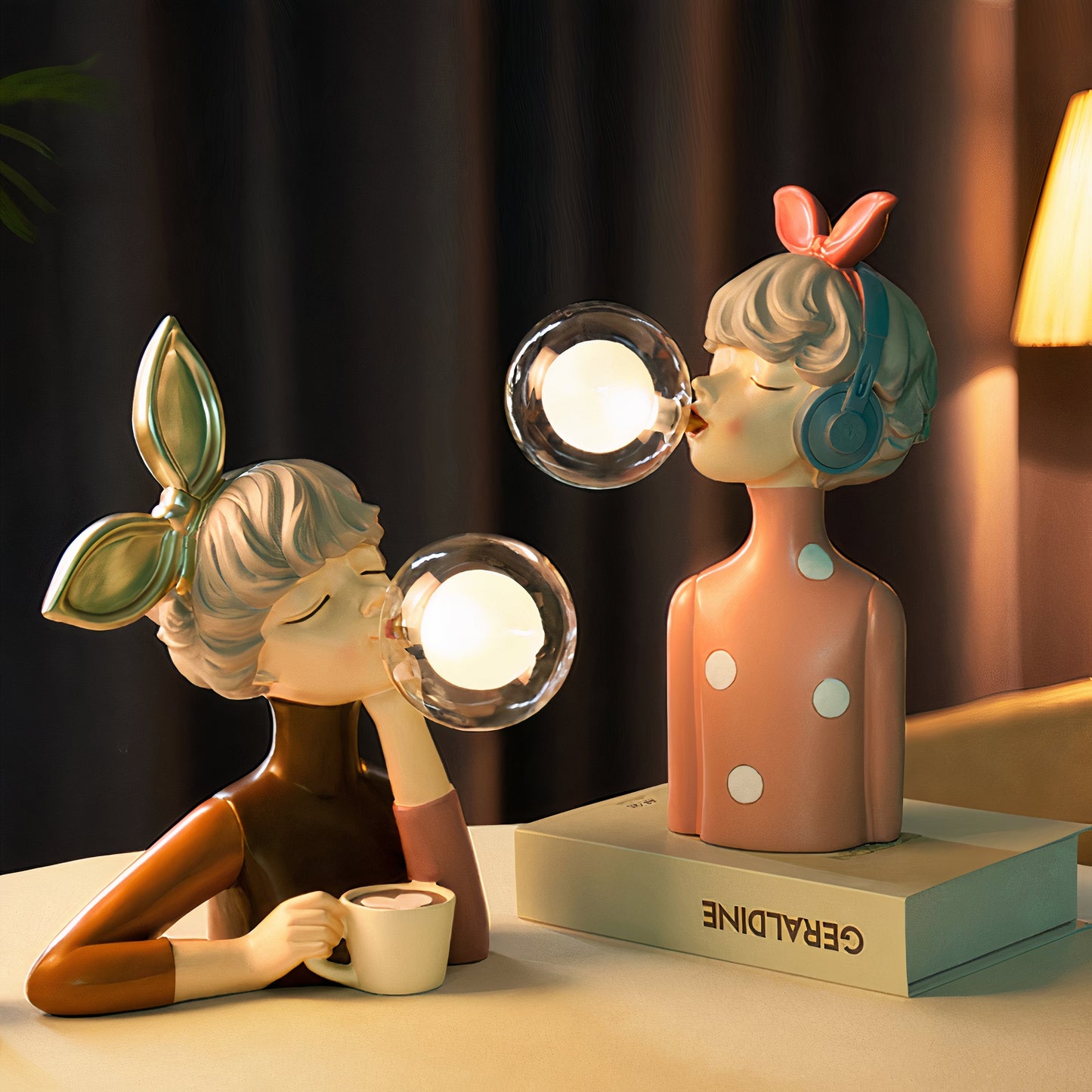 Lampe de Table Artisan Sisters – Élégance Artisanale en Bois et Textile