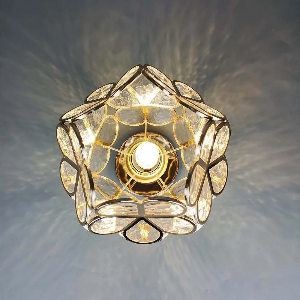 Éclairage de Plafond en Verre Style Fleurs - Lampe Élégante pour Entrée