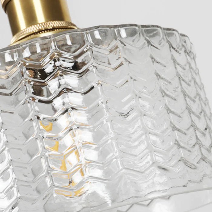 Lampe à suspension vintage en cristal – Élégance intemporelle avec abat-jour en verre