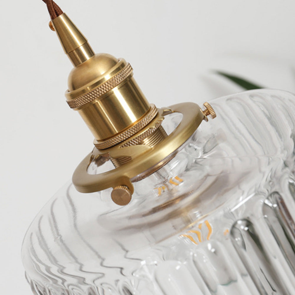 Lampe à suspension vintage en cristal – Élégance intemporelle avec abat-jour en verre