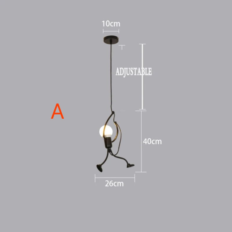 Lampe Suspendue Retro Iron Man - Design Humoristique et Élégant