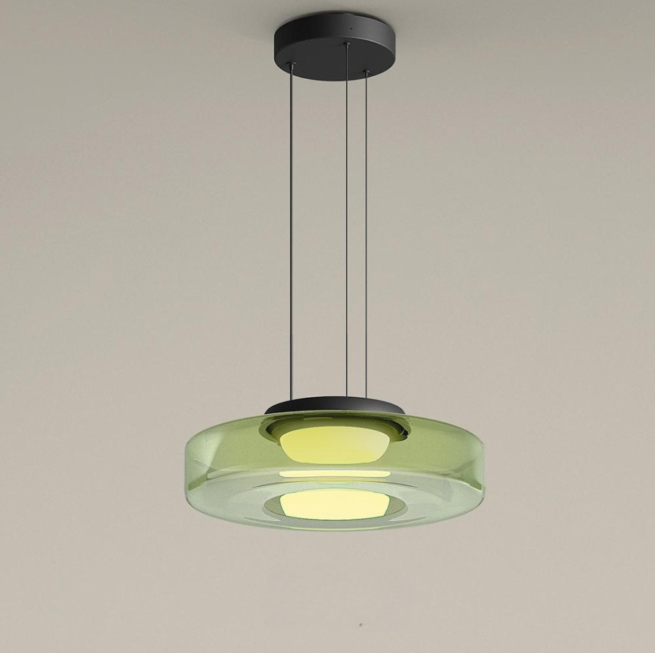 Suspension Lune en Verre - Éclairage Élégant et Modulaire pour Votre Intérieur