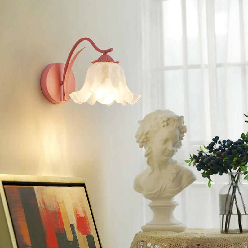 Lampe Murale Jardin Fleuri Retro Française - Applique Murale Élégante en Métal et Acrylique