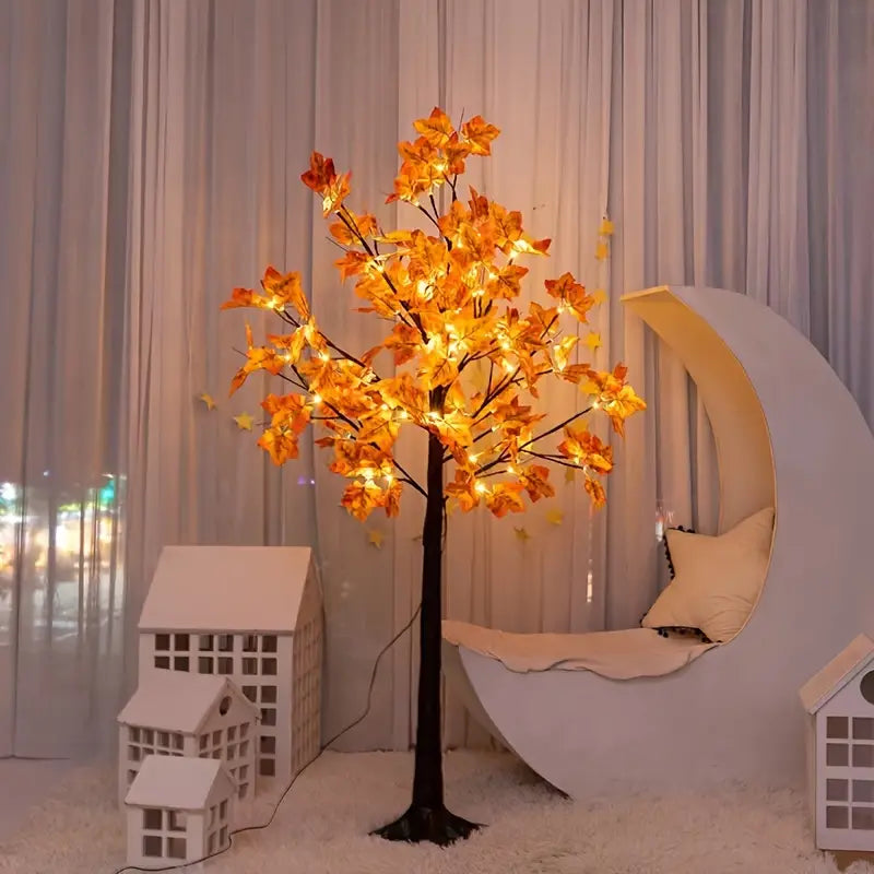 Arbre en Érable LED – Décoration Automne avec Feuilles en Automne et Lumière Douce