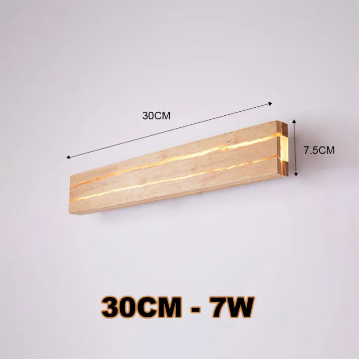 Lampe Murale Moderne en Bois avec Motif Fissuré - Éclairage LED Élégant pour Salon et Chambre