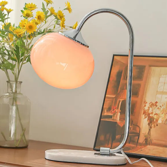 Lampe de Table Marshmallow - Design Moderne en Métal et Verre avec Éclairage Doux