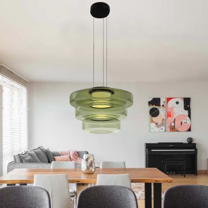 Suspension Lune en Verre - Éclairage Élégant et Modulaire pour Votre Intérieur