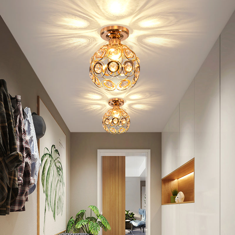 Suspension Hallway Fancy Gold - Lustre Élégant en Or et Cristal pour Couloir