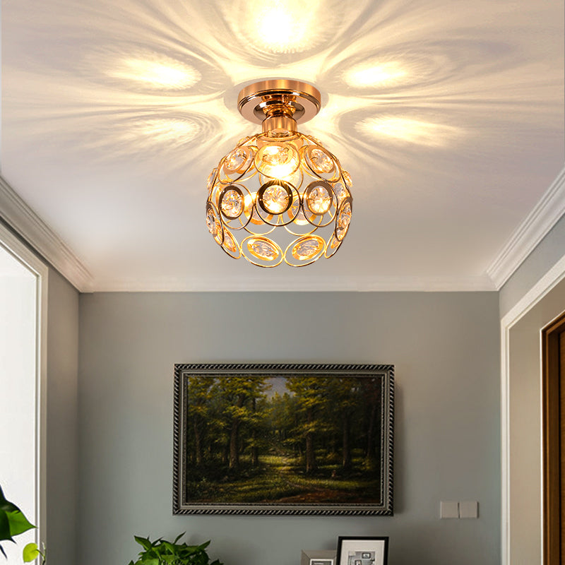 Suspension Hallway Fancy Gold - Lustre Élégant en Or et Cristal pour Couloir