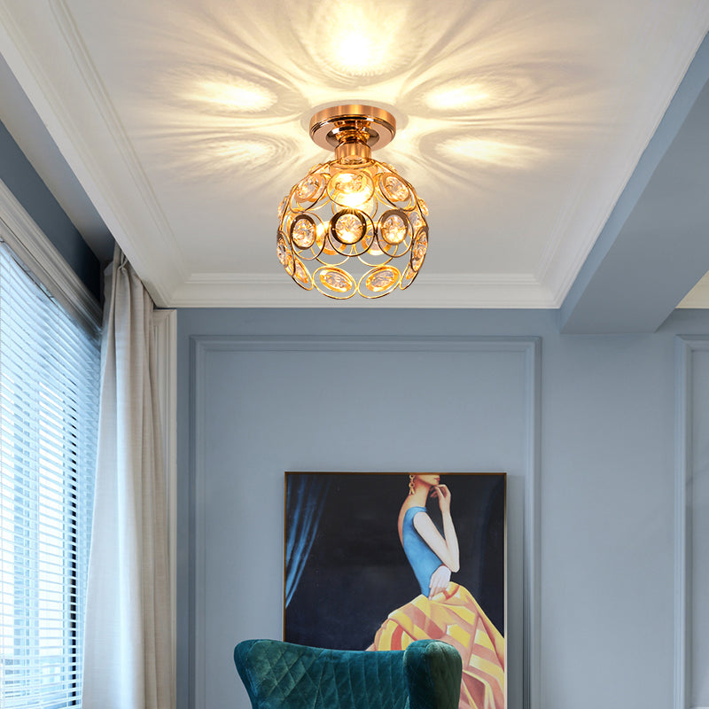 Suspension Hallway Fancy Gold - Lustre Élégant en Or et Cristal pour Couloir