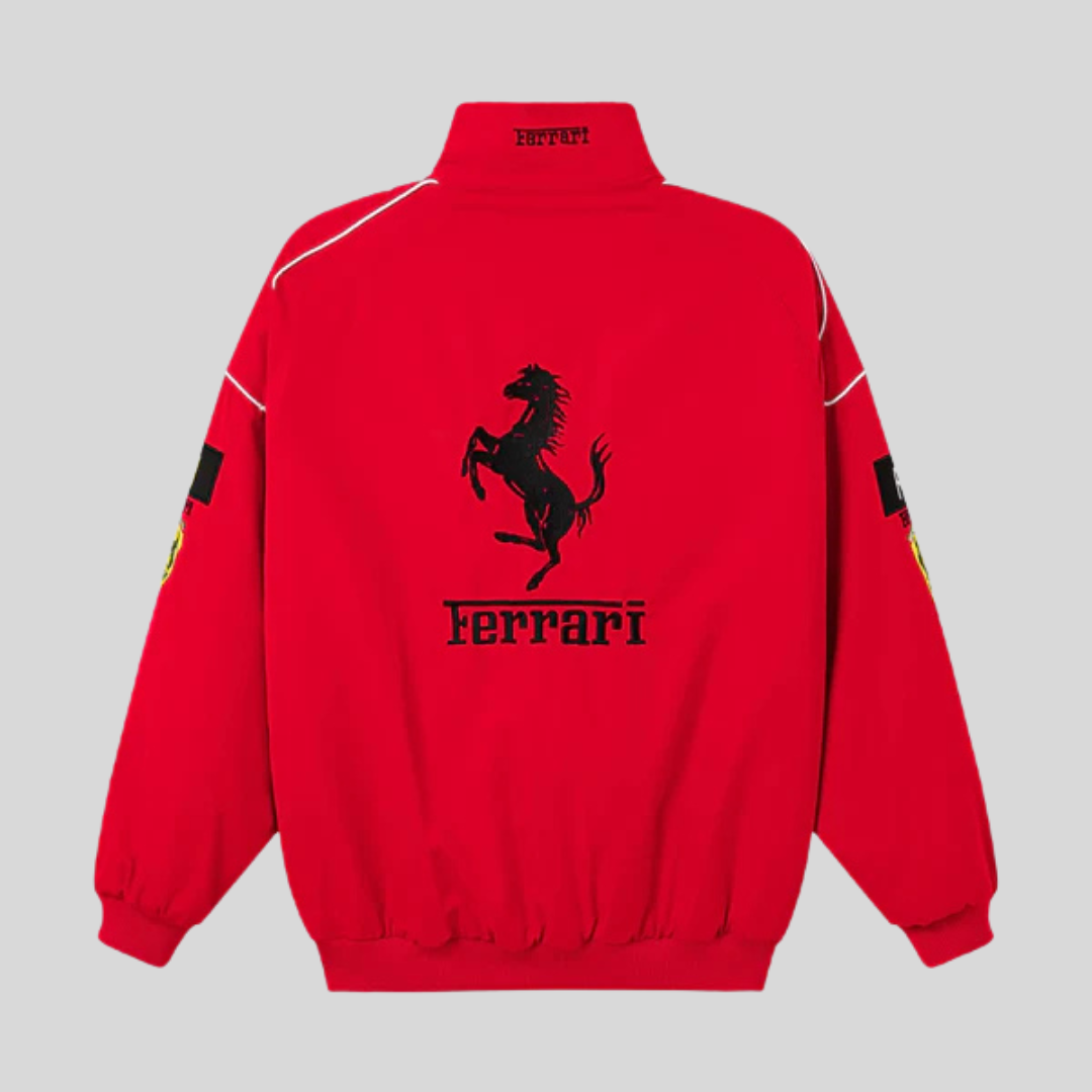 Veste Ferrari Vintage – Style Racing Unisexe, Vêtement Sport Rétro pour Fans Formule 1