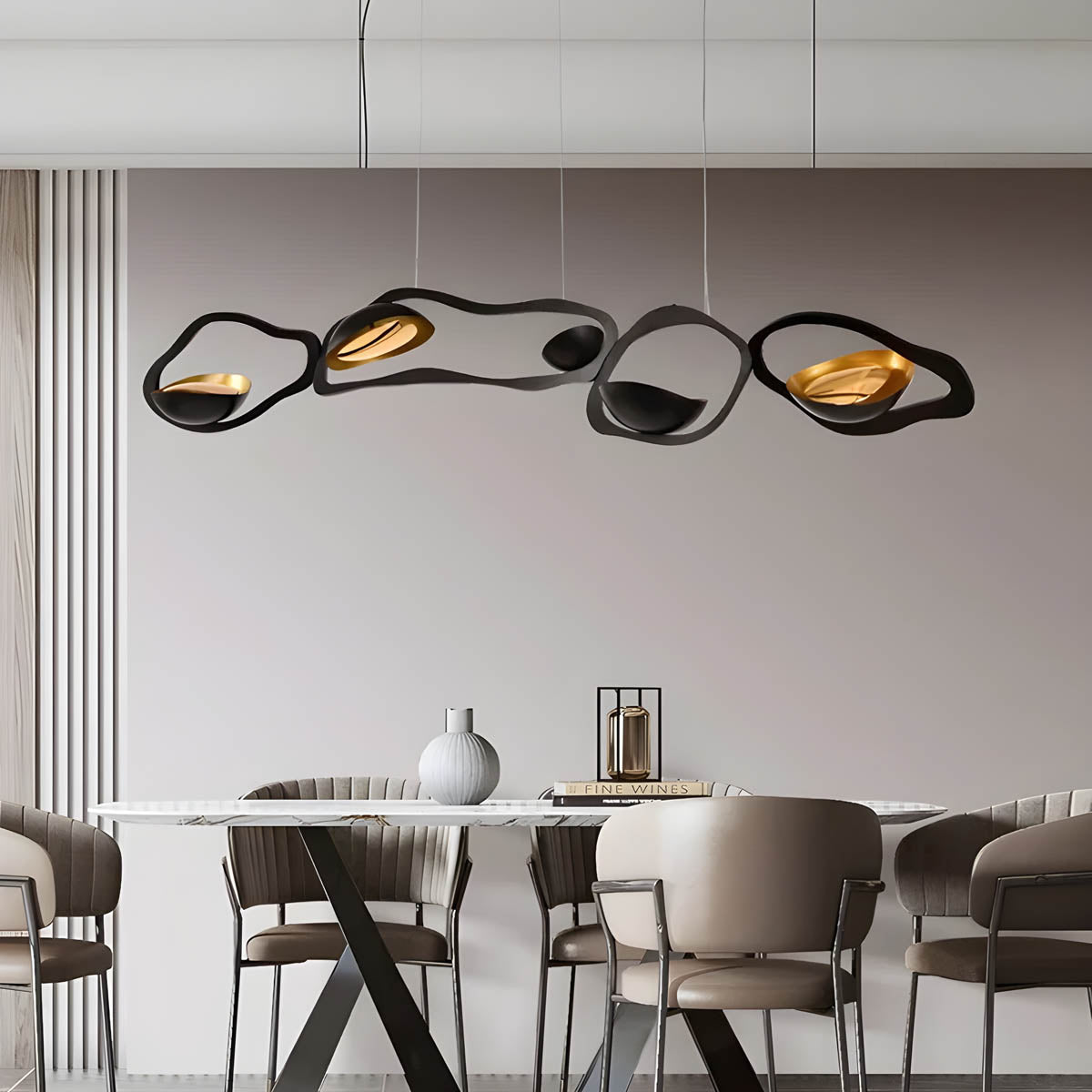 Suspension Moderne Artistique – Éclairage LED avec Design Organique