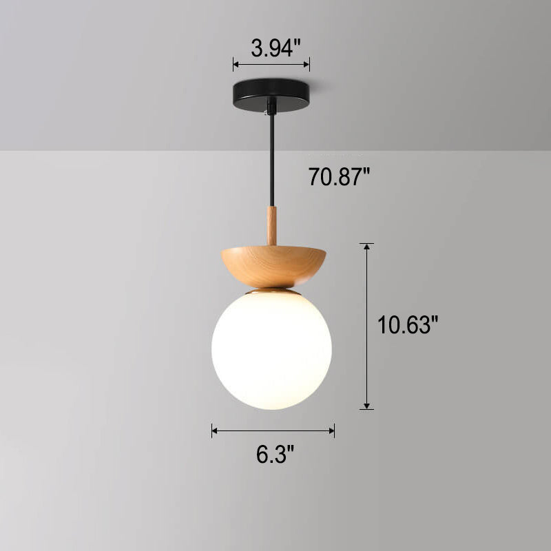 Suspension Log Japonaise - Lampe LED avec Lumière Réglable pour Ambiance Épurée