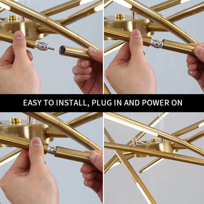 Chandelier Spider Moderne – Lustre Élégant avec 6 à 12 Lampes pour Salle à Manger, Salon et Bureau