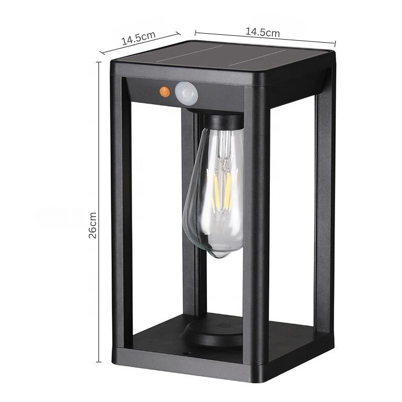 Lampe Solaire Pillar – Lampe Extérieure LED avec Détecteur de Mouvement