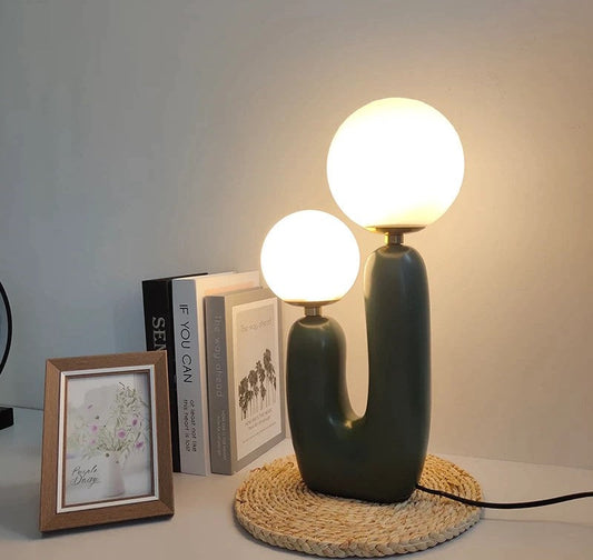 Lampe de Table Moderne Cactus – Éclairage Créatif et Élégant avec Globes en Verre