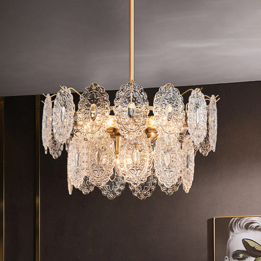 Lustre Cristal 5/7 Têtes – Élégance et Luxe avec Détails Enrichis