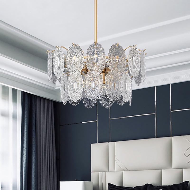 Lustre Cristal 5/7 Têtes – Élégance et Luxe avec Détails Enrichis