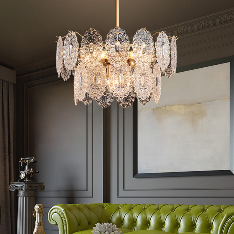 Lustre Cristal 5/7 Têtes – Élégance et Luxe avec Détails Enrichis