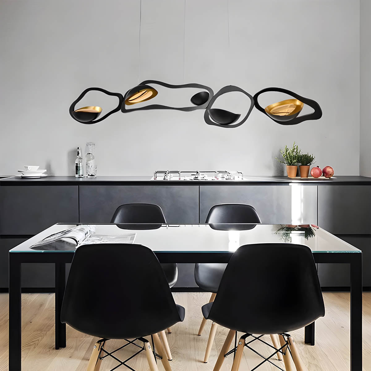 Suspension Moderne Artistique – Éclairage LED avec Design Organique