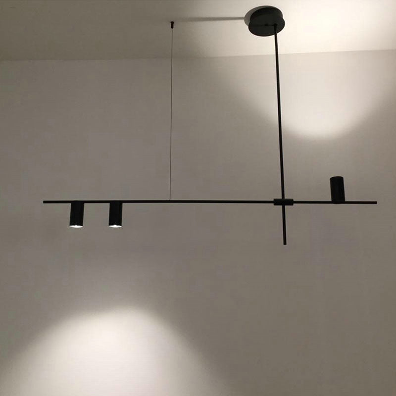Chandelier Minimaliste Noir – Design Élégant et Moderne en Métal et Aluminium