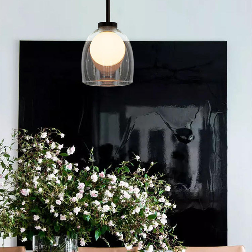 Suspension Moderne en Verre avec Abat-jour Transparent ou Fumé – Éclairage Élégant et Raffiné