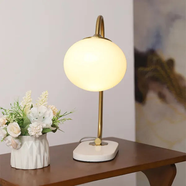 Lampe de Table Marshmallow - Design Moderne en Métal et Verre avec Éclairage Doux