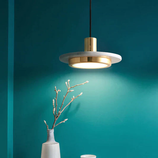 Suspension Moderne en Marbre - Lampe LED Élégante et Minimaliste