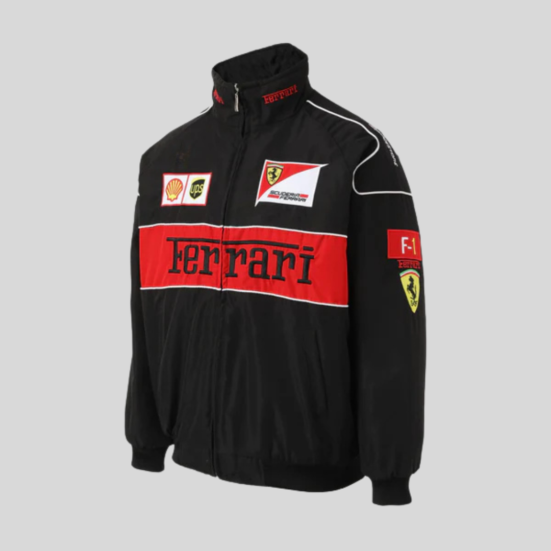 Veste Ferrari Vintage – Style Racing Unisexe, Vêtement Sport Rétro pour Fans Formule 1