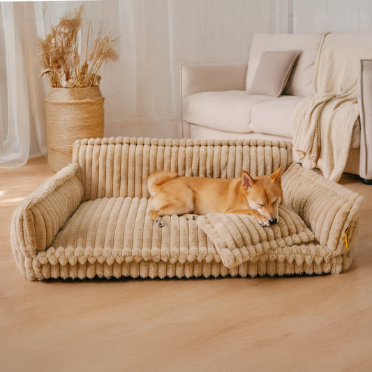 Lit Orthopédique pour Chien CaniSofa – Soutien Articulaire, Housse Lavable, Repose-Tête Confortable