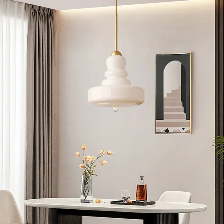 Lampe Pendante Bauhaus Kürbis en Verre - Design Élégant avec Détails en Laiton ou Fer