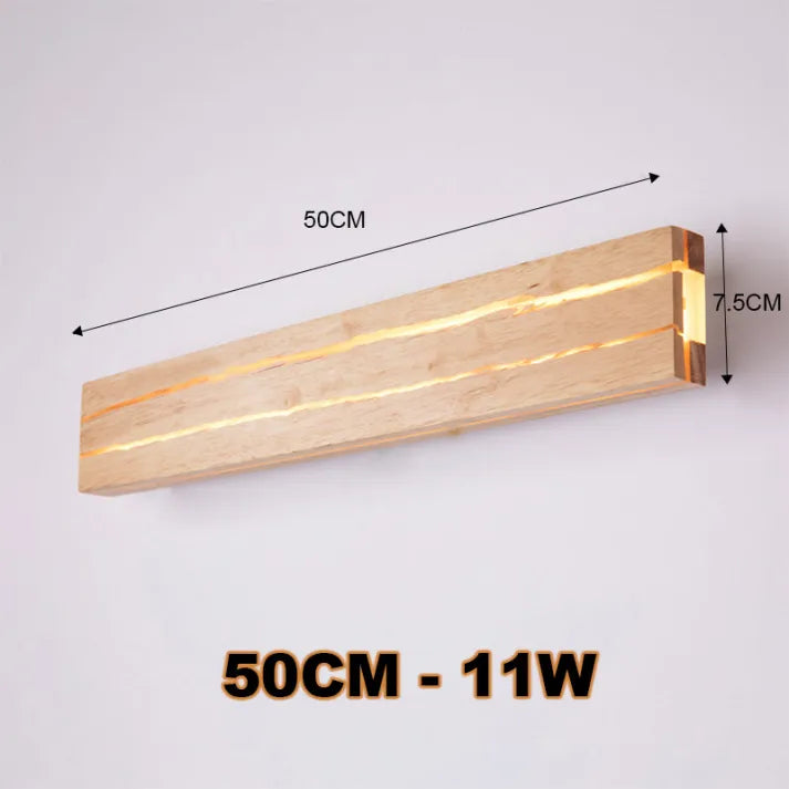 Lampe Murale Moderne en Bois avec Motif Fissuré - Éclairage LED Élégant pour Salon et Chambre