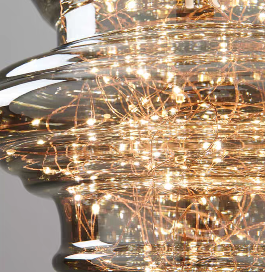 Suspension Moderne en Verre et Laiton – Éclairage Élégant pour Salon et Cuisine