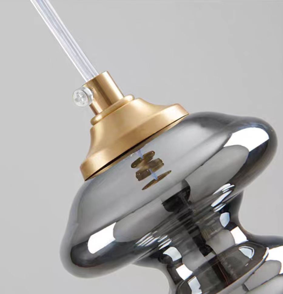 Suspension Moderne en Verre et Laiton – Éclairage Élégant pour Salon et Cuisine