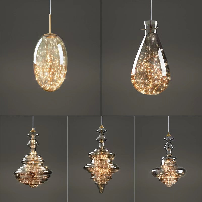 Suspension Moderne en Verre et Laiton – Éclairage Élégant pour Salon et Cuisine
