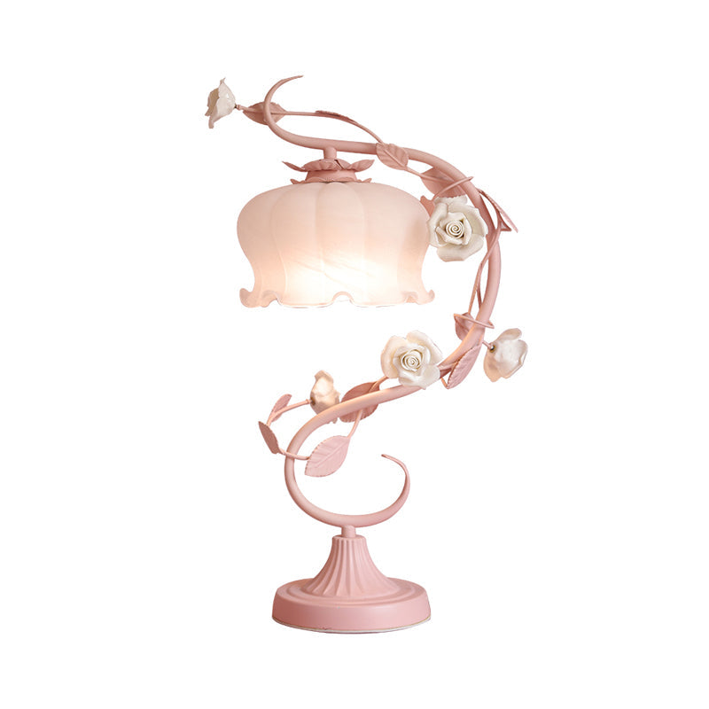 Lampe RoseGlo - Lampe Rose Élégante et Stylée avec Abat-jour en Verre, Éclairage Doux et Romantique