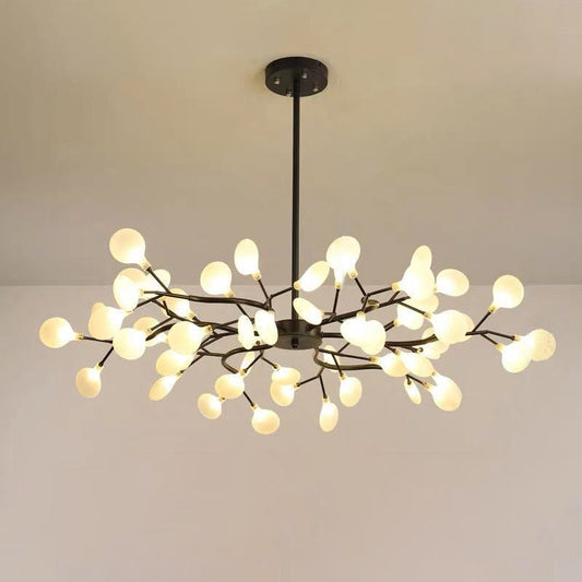 Chandelier LED Design Libellule – Luminaire Acrylique Moderne avec Effet Feuilles de Lucioles