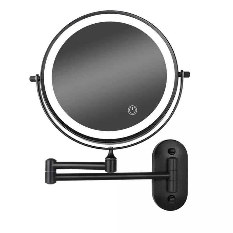 Miroir de Maquillage LED Rechargeable - Agrandisseur avec Éclairage Tactile