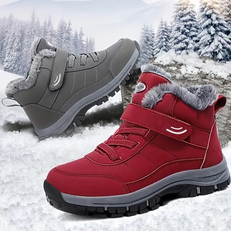 ThermoGrip Boots – Bottes Chaudes Hiver, Antidérapantes, Imperméables, Unisexe avec Fermeture Velcro