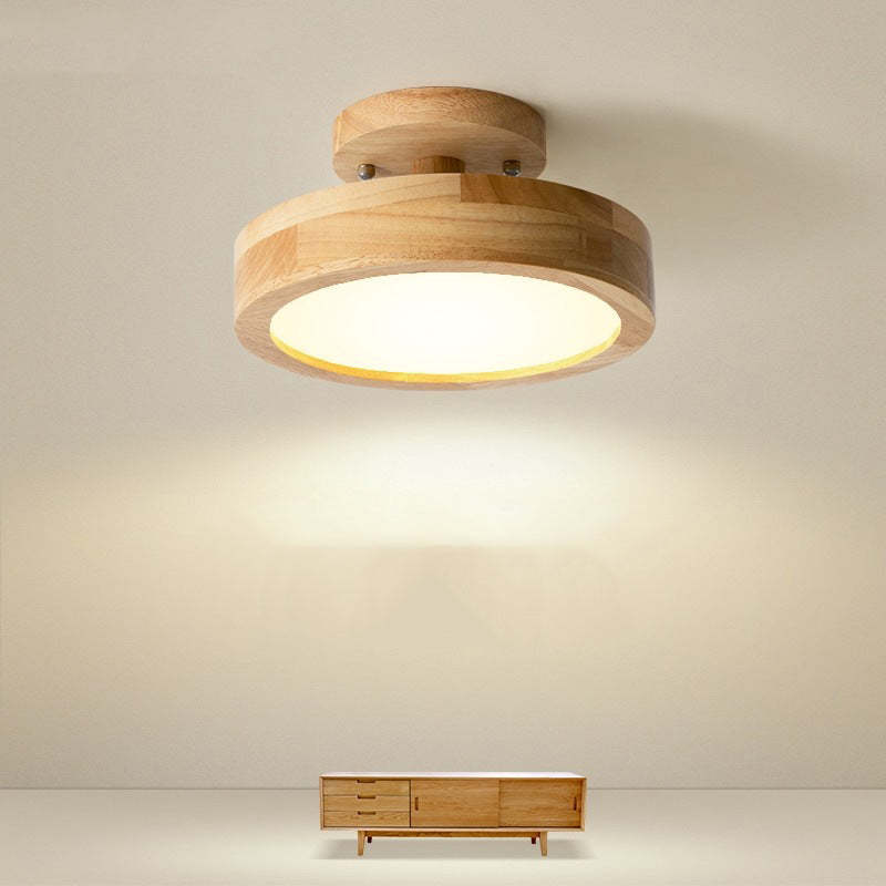 Plafonnier LED Moderne en Bois – Éclairage Minimaliste avec Fonction Dimmable pour Bureau et Salon