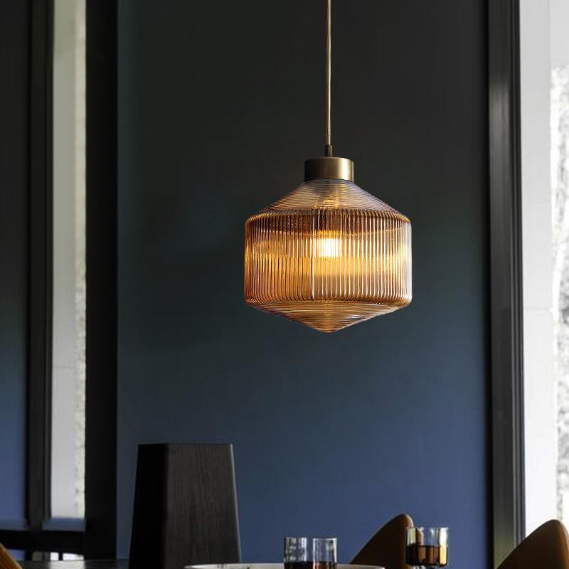 Suspension Moderne Drum en Verre - Éclairage Élégant et Raffiné pour Salon et Salle à Manger