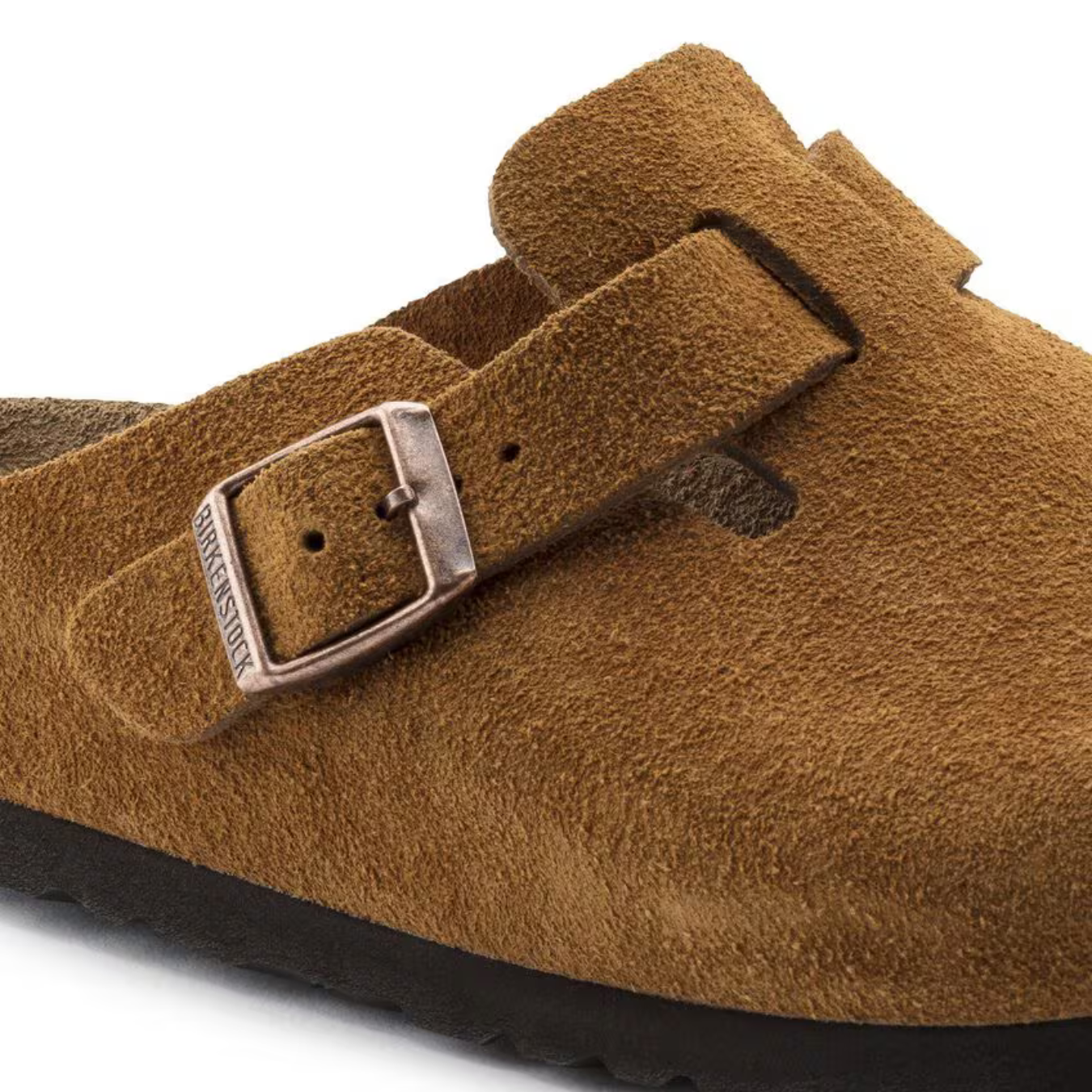 Boston | Cuir Velours Taupe – Sabots Classiques à Lit de Pied Moelleux Anatomique