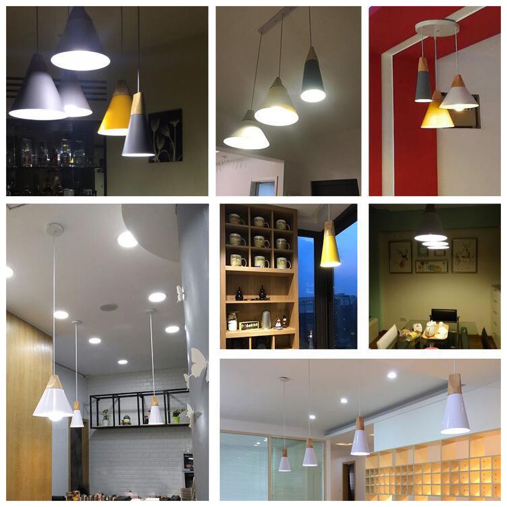 Lampe Pendante Bardais - Design Bois et Métal avec Câble Ajustable