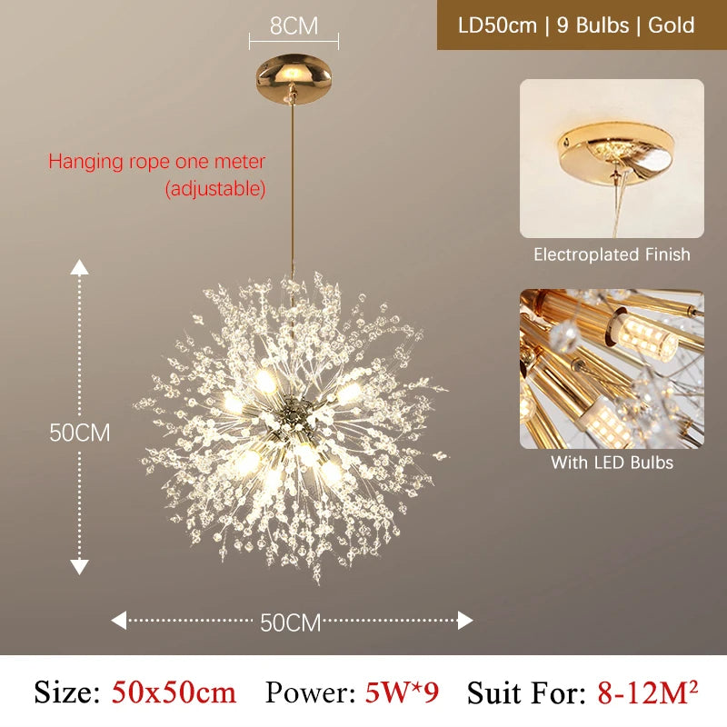 Chandelier LED Cristal Luxe - Design Moderne en Métal Chromé, LED G9, Élégant et Raffiné